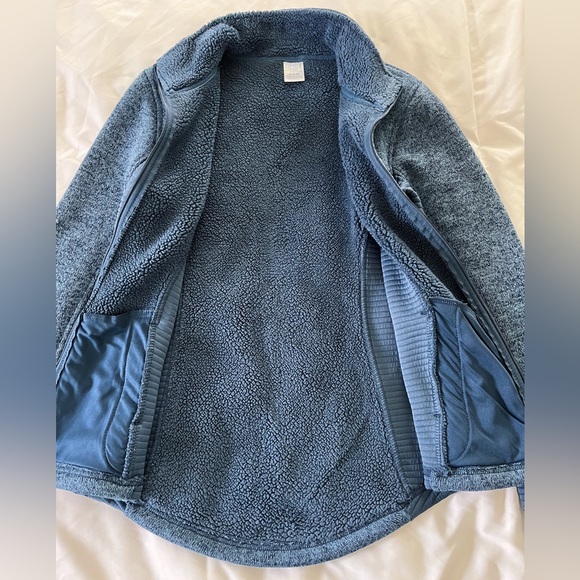 Time and Tru Blue Fuzzy Athletic Jacket Size Small - Picture 6 of 11